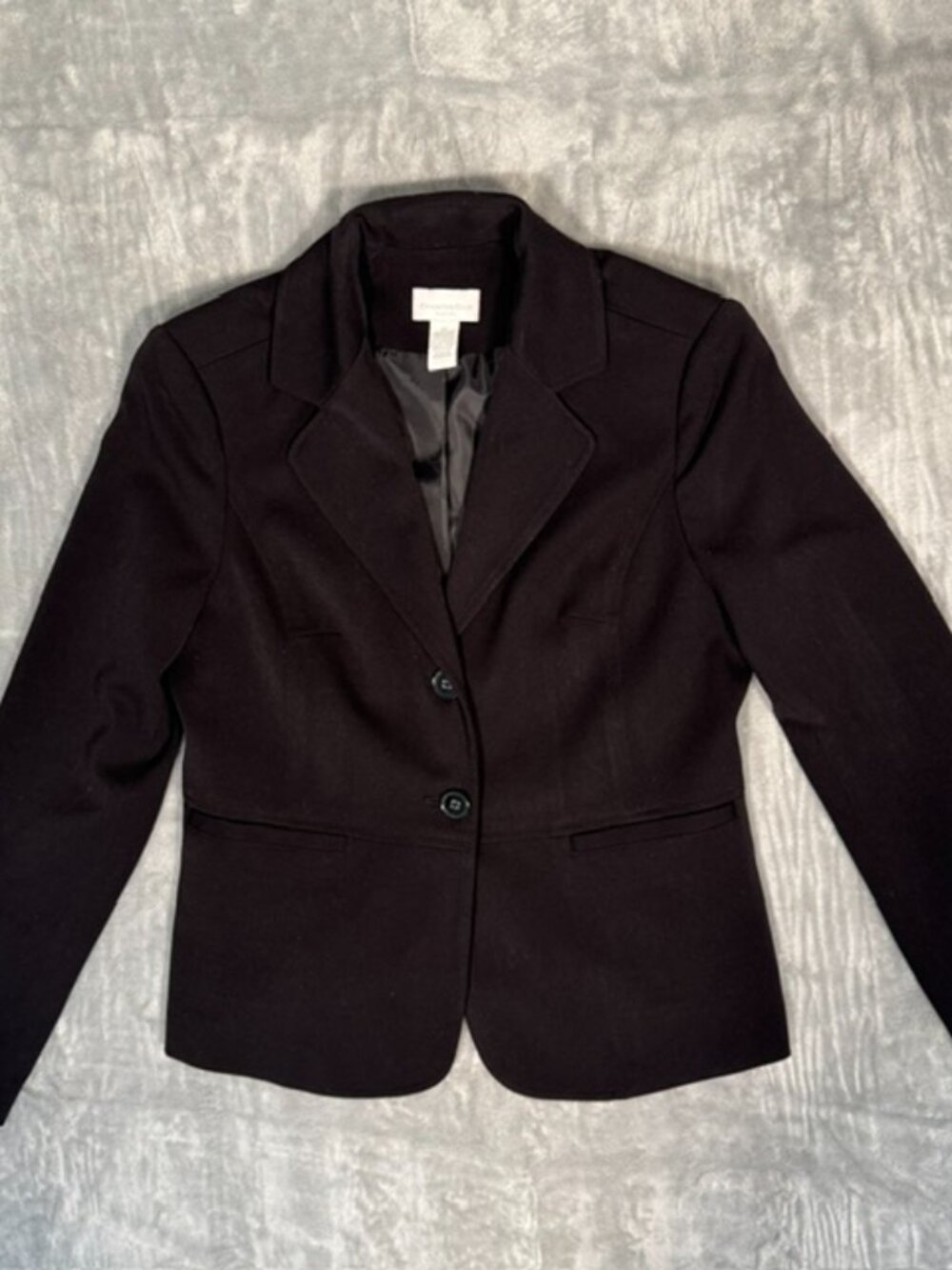 NWOT Charter Club Petite Black Blazer Women 6P 2 Button Career Work Suit Jacket